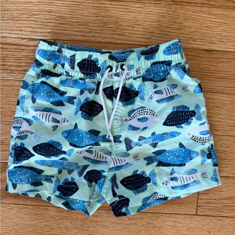 Janie and Jack Blue Fish Print Shorts